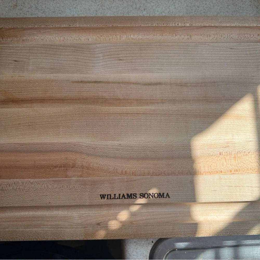 Williams Sonoma Beveled Edge Butcher Block Cutting Board in Natural Wood